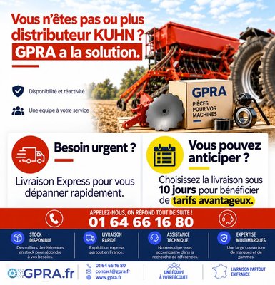 Pièces KUHN : Express ou sous 10 jours, à vous de choisir